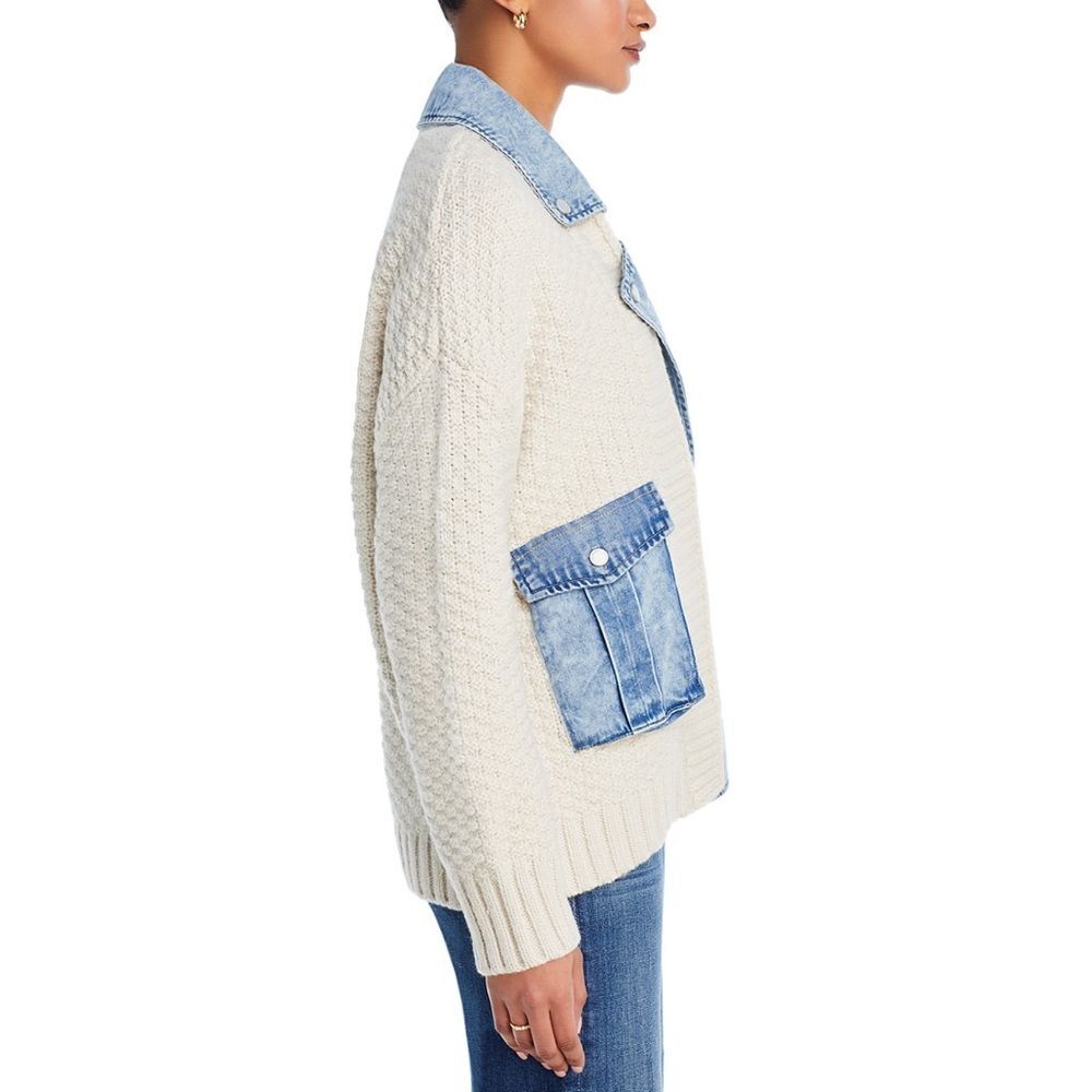 Brand New with tag! BLANKNYC -Last Call Mixed Media Cardigan Size Small - Picture 4 of 7
